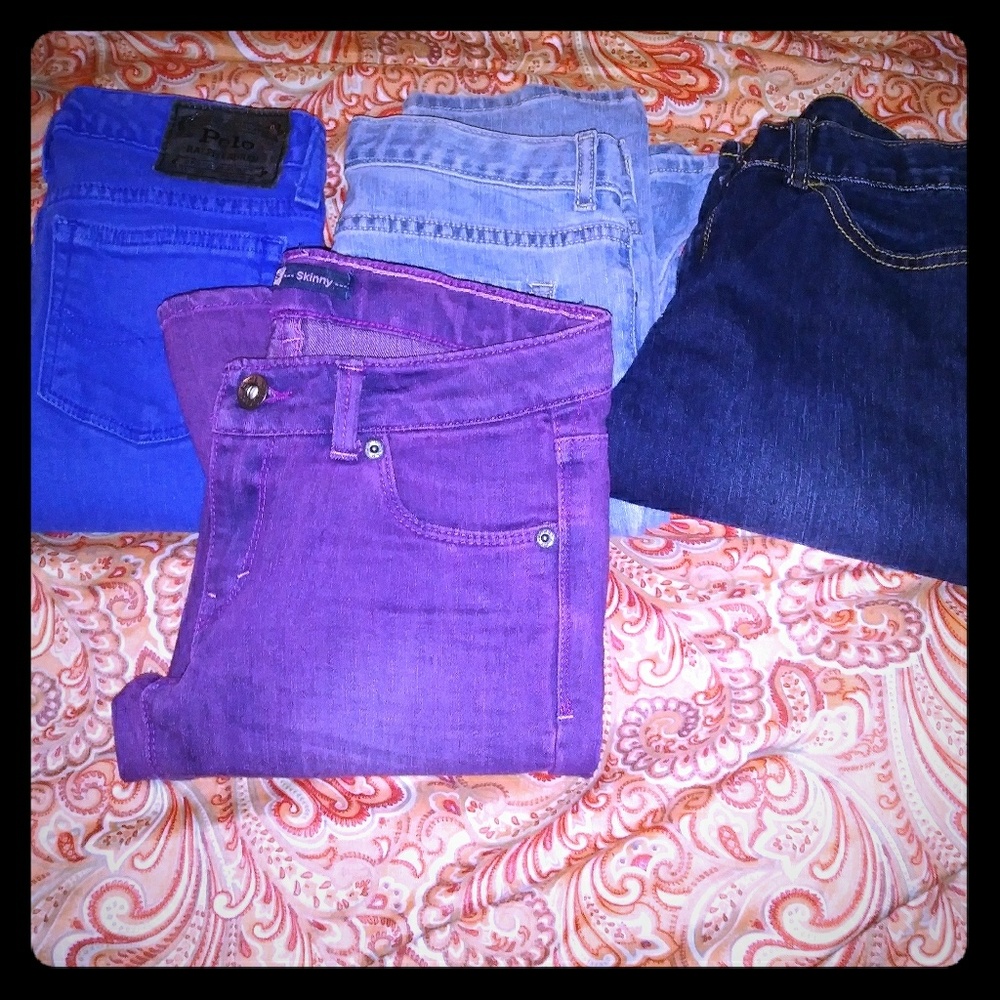 Four pair of Girls jeans in size 12.